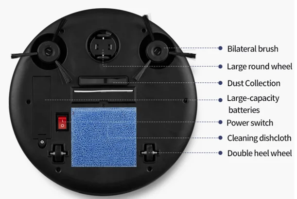 Smart Home Robot Vacuum Cleaner Multifunctional 3-In-1 Auto Rechargeable Floor Sweeping Robot Dry Wet Vacuum Cleaner Machine