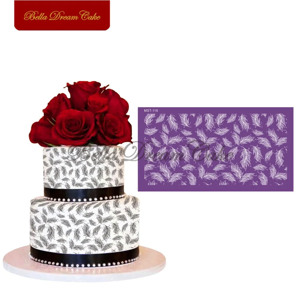 Дизайн в виде пера Φ сетчатые трафареты форма для пасхального торта инструмент