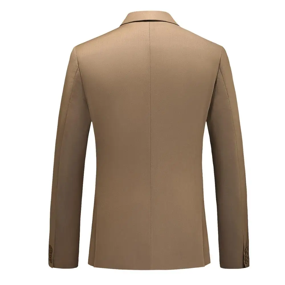British Style Tuxedo Suit Men Double Breasted Ceremonial Wedding Formal Clothing Solid Colors 2pcs Set Suits with Pants Slim Fit