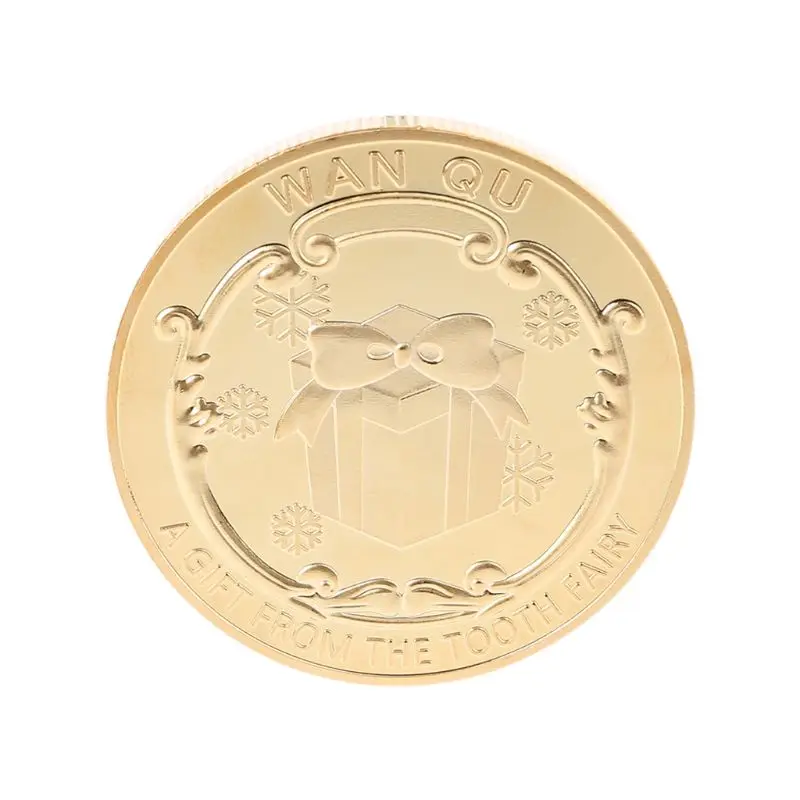 Памятная монета в виде зуба детский подарок для роста зубов сувенир