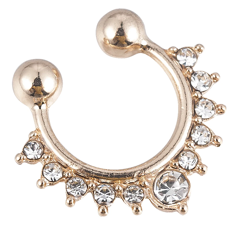 Nose Rings Piercing Jewelry Body Piercing Jewelry Body Jewelry Alloy Nose Hoop Nose Rings Body Piercing Jewelry Fake Septum Clicker Non Piercing Hanger Clip On Jewelry