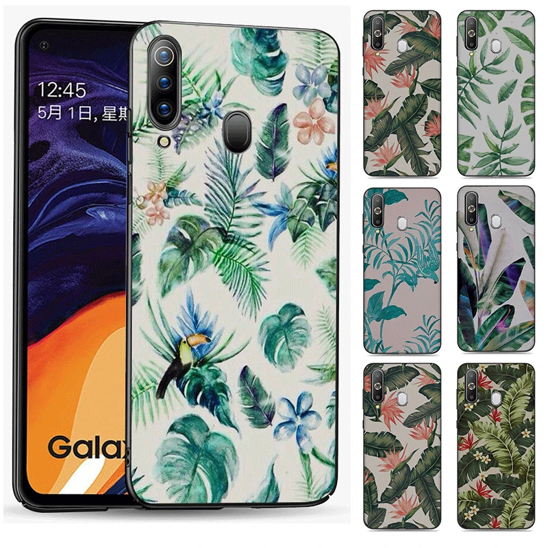 Phone Cases Shell for Samsung S6 S7 S8 S9 S10 S10e S6 S7 Edge S8 S9 S10 Plus Case For Samsung Note 10 Plus Green Leaves Floral