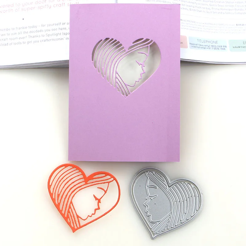 

DUOFEN METAL CUTTING DIES 2019 New thinking girl in heart stencil for DIY papercraft projects Scrapbook Paper Album