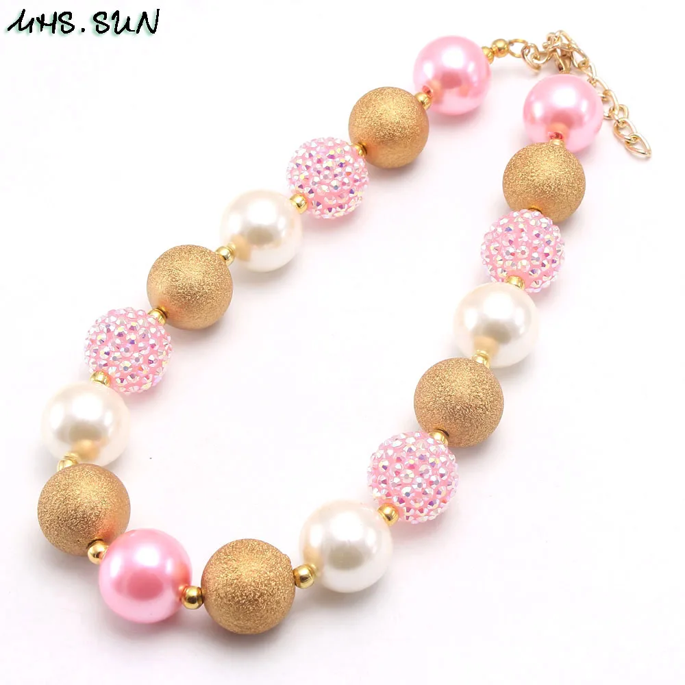 MHS.SUN Fashion Chunky Beads Necklace Baby Girls Bubblegum For Child Kids Toddler Beaded Handmade Jewelry | Украшения и