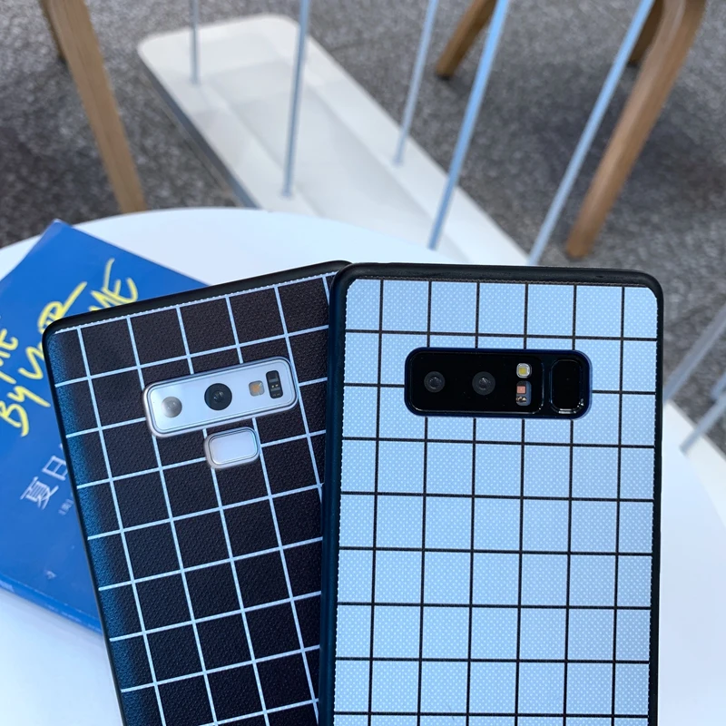Черно белая клетка чехол для телефона из мягкого силикона ТПУ с рисунком samsung Galaxy