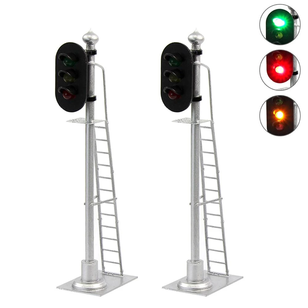 2pcs O Scale 143 Model Traffic Singal Model Railroad Block Signals 3