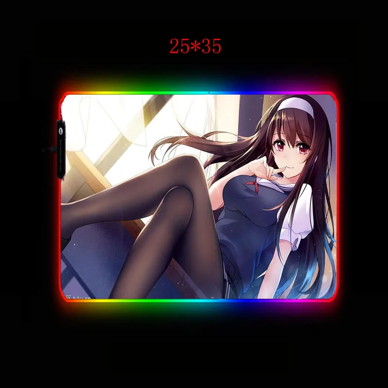 Игровой коврик для мыши Yuzuoan Oppai милый сексуальный девочек RGB игровой компьютер