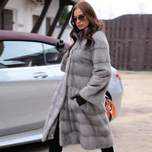 Меховая Sarcar, модные длинные норковые шубы для женщин, куртки из натурального меха, теплые пальто с воротником-стойкой, натуральная норковая верхняя одежда, зимние пальто