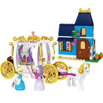 

Girls Friends Cinderella's Magic Decool Technic 70219 Night Princess Carriage Building Blocks Toys For Children Juguetes B162