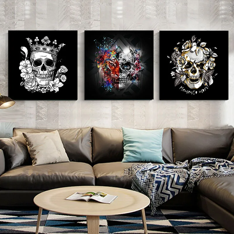 

Wall Art Poster Abstract skull Canvas Painting Prints Wall Pictures and prints for living room Home Decoration