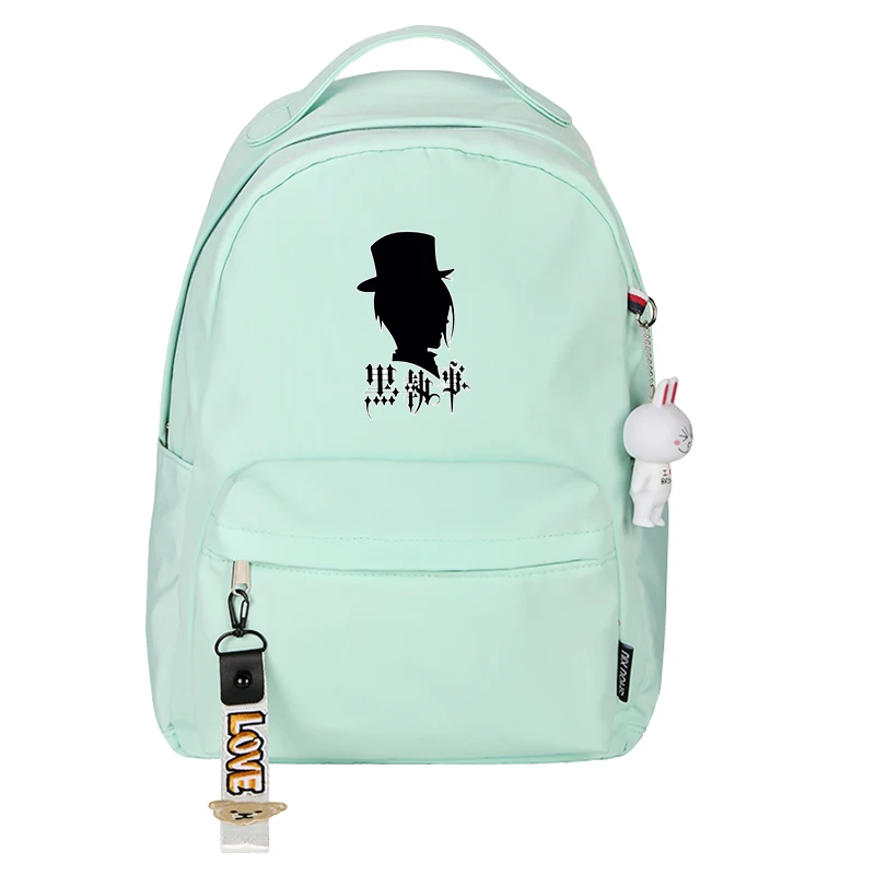 Hot Anime Black Butler Ciel Phantomhive Printing Backpack Cartoon Women Backpack Canvas Daypack Pink School Bags Rugzak - Цвет: GJL-HEIREN