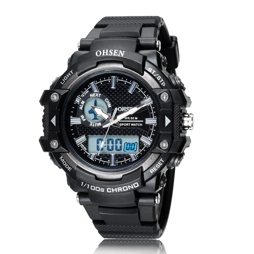

Hot Selling Ohsen Onsun Ad1506 Multi-functional Dual Display Electronic Waterproof Outdoor New Style LED Watch