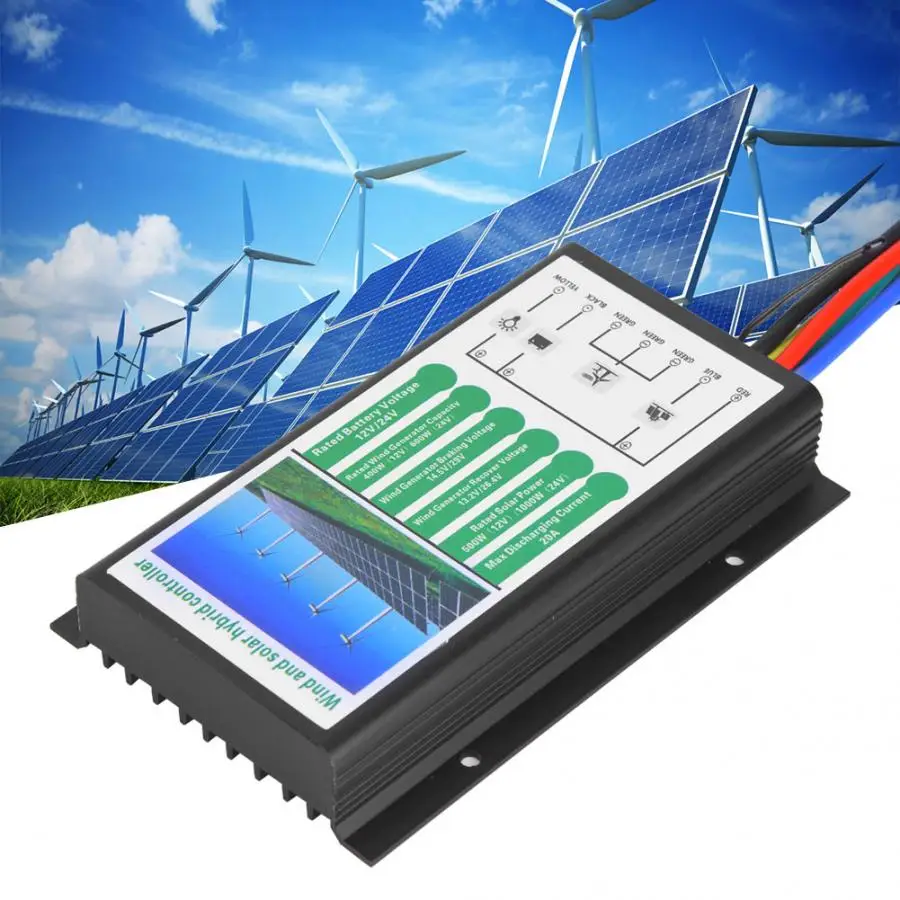 12/24V 400W 600W ветро-солнечной гибридной заряда генератора контроллер высокой надежностью IP67 защиты электротехническое оборудование 20A