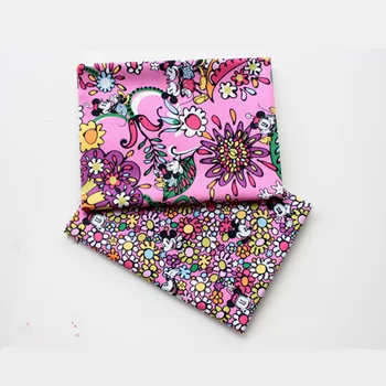 

2pcs 50*150 Pink Mickey Minnie Series Cotton Fabric,Patchwork Cloth,Sewing Quilting Fat Quarters Material For DIY Child Bedding