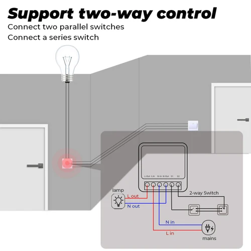 Tuya Zigbee / Wifi 미니 스마트 스위치 2 웨이 컨트롤 16A 스위치 스마트 홈 차단기 센서 Alexa 및 Google 홈 앨리스와 함께 작동 5