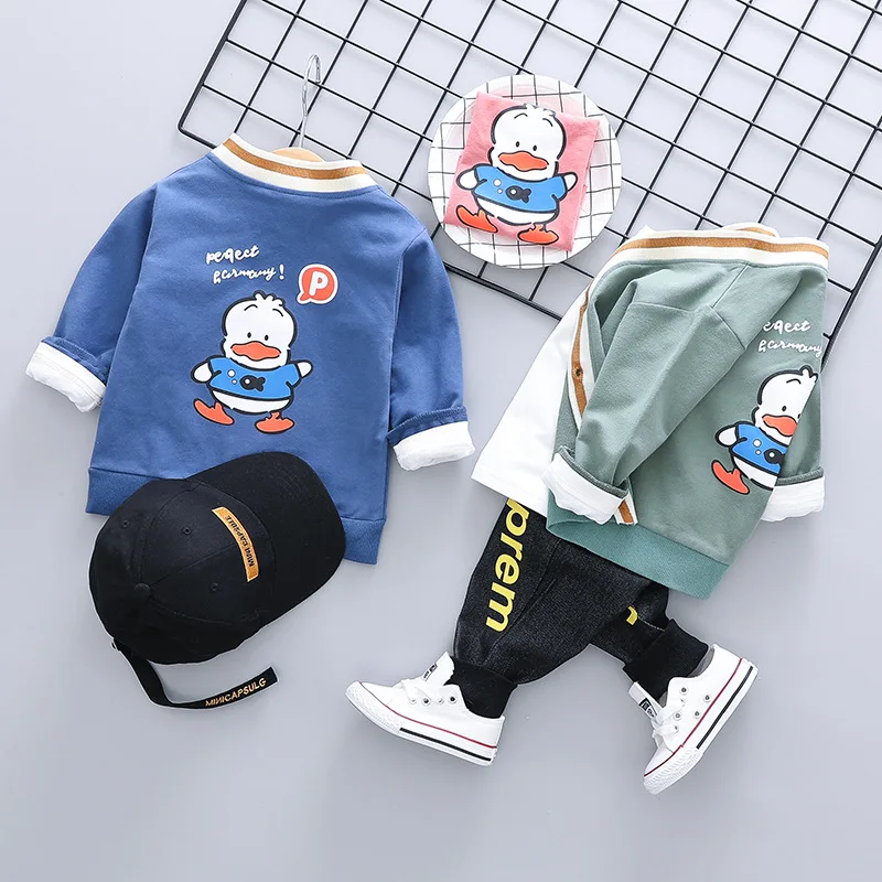 

Childrenswear BOY'S Spring New Style CHILDREN'S Suit 0-1-2-3 Years Old Baby Pure Cotton Three-piece Set Infants Clothes Fashion