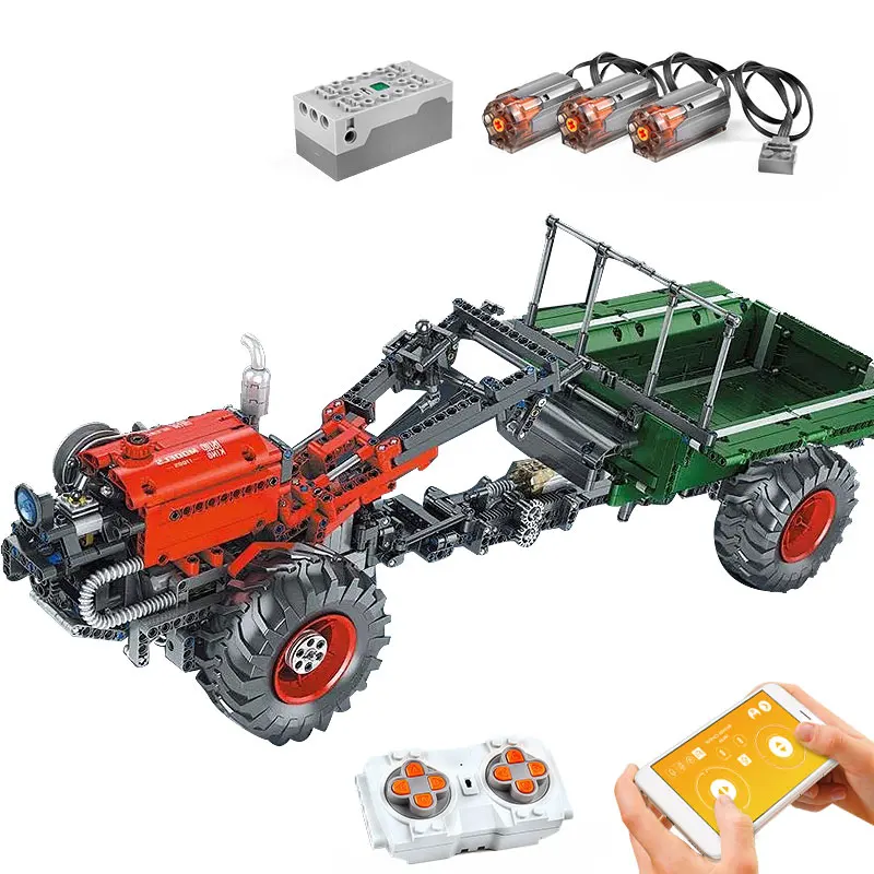 MOULD KING 17005 High-Tech Car Toys The APP RC Motorized Tractor Building Blocks