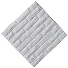 PVC 3D Refined Wall Panels Textured Wall Tiles Interior Exterior White Brick Shape Wall Decors 48 Pack