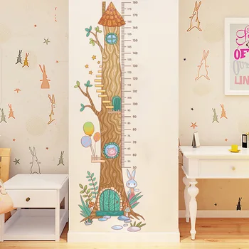 

Cartoon Tree house Height Measure Wall Sticker For Kids Rooms Growth Chart Nursery Room Decor Wall Art