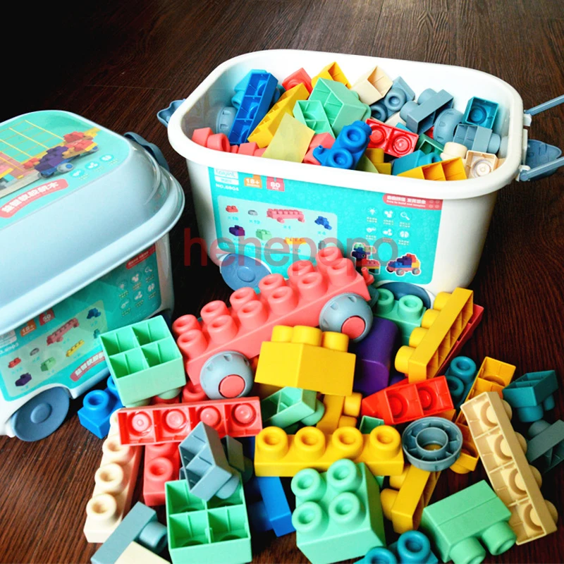 

2020 New Soft Plastic Large Building Block Baby 0-3 Years Old Silicone Children's Early Childhood Educational Toy Gift