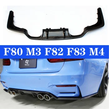 

M3 M4 Real Carbon Rear Diffuser Bumper Lip For BMW 3 Series F80 M3 4 Series F82 F83 M4 Gloss Black 3D Style