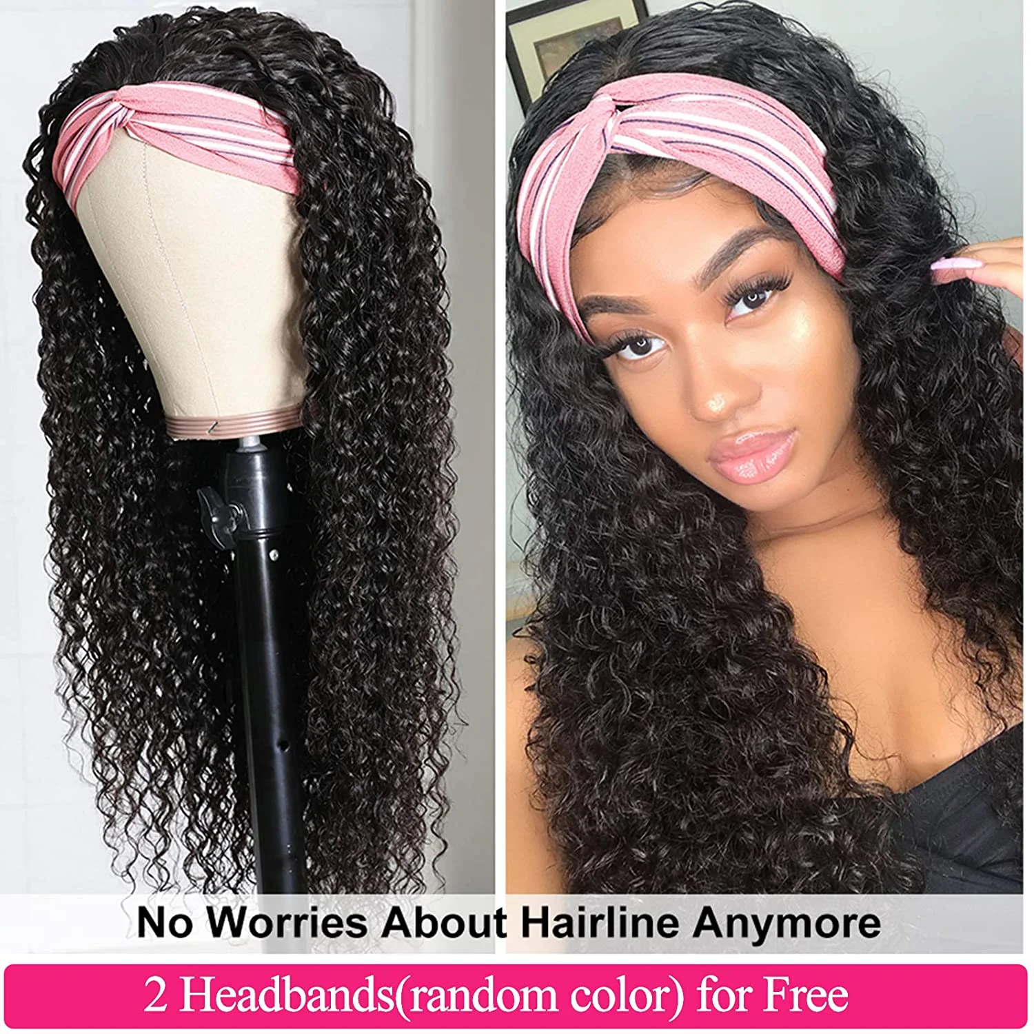 ディープウェーブウィッグ ヘッドバンド 人間の髪の毛の巻き毛 ブラジルの機械 フル 深い波 Full Machine Wigs Aliexpress