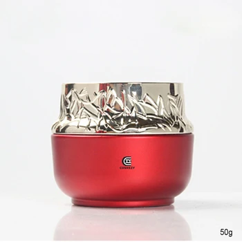 

Empty 50ml Gold/Green/Red luxury glass cosmetic jar