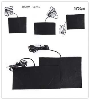 

10X20cm USB Heated Jacket Coat Vest Accessories 15X30cm Carbon Fiber Heated Pads Warm Back Neck Fast-Heating 15X20cm