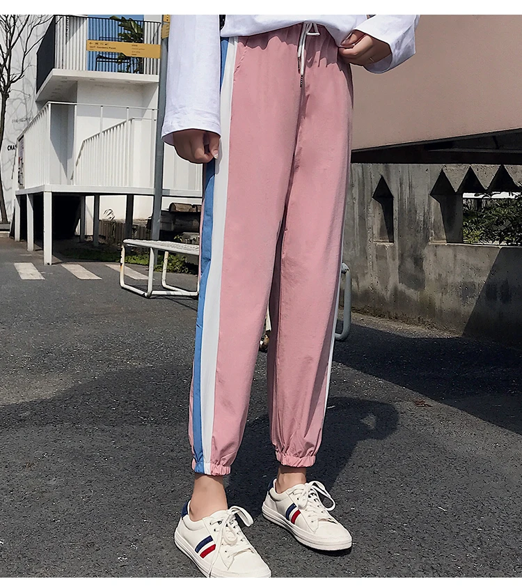 

Pants Women Summer Spring 2020 Patchwork Pockets Loose Casual Womens Ankle-Length Harem Trousers All-match Style Ladies