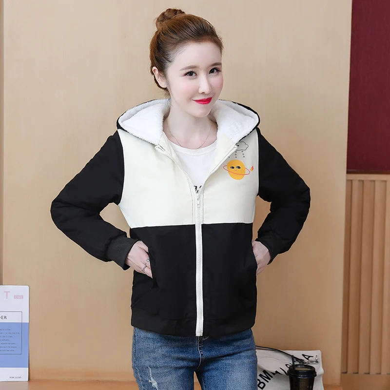 

Winter Women's Jackets Casual Cotton Coat Padded Medium Short Loose Hooded Parkas Plus size Female Warm Snow Casual Outerwear