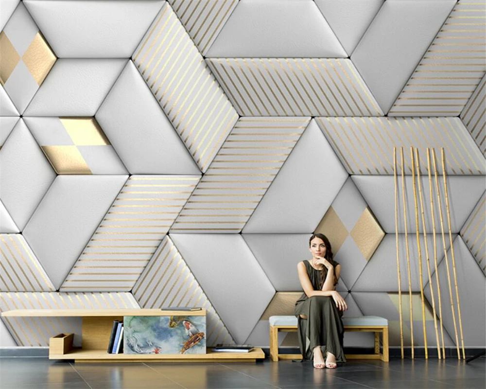 beibehang Custom Nordic papel de parede Modern New Geometric TV Sofa Background Bedroom Interior Living Room Wallpaper