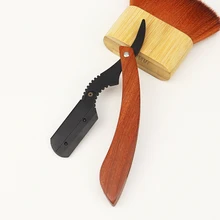 High Quality Professional Men Wood Handle Shaving Razor Hair Cut Razor Change Blade Shaving Knife