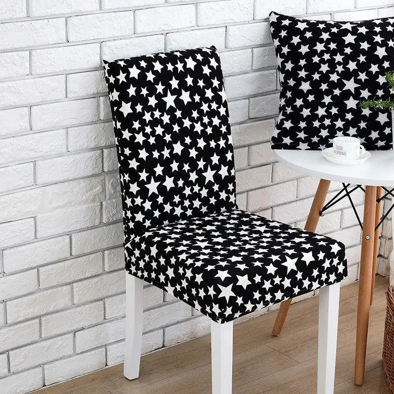 

Spandex Stretch Minimalist Star Pattern Chair Protective Cover Home Decor Dining Chair Seat Case Anti-dirty Elastic Slipcovers