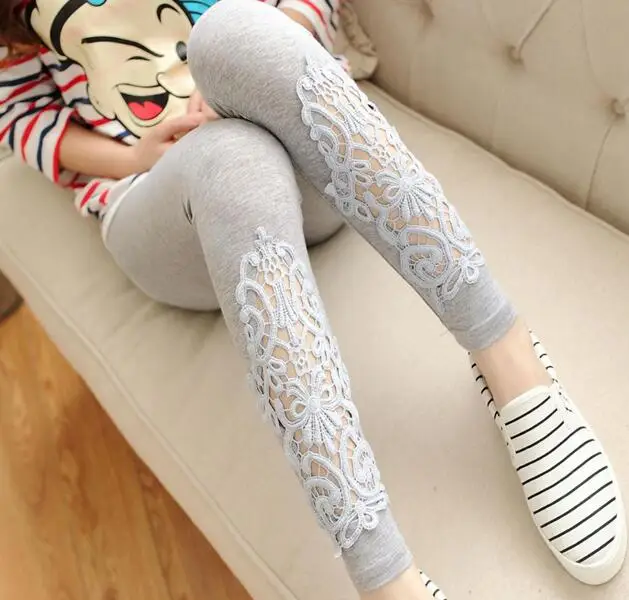 K055 HollowLightGrey LJCUIYAO женские леггинсы алмазные леггинсы кружевные полые фитнес эластичные с высокой талией повседневные штаны белые черные женские s размера плюс одежда - Цвет: K055 HollowLightGrey
