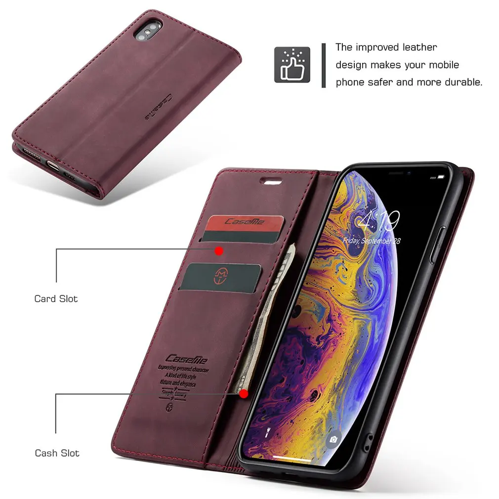 

Ultra-Thin Business Wallet Mobile Phone Case Fashionable Mobile Phone Wallet Holster For Iphone X/Xs Protective Skin Case Cover