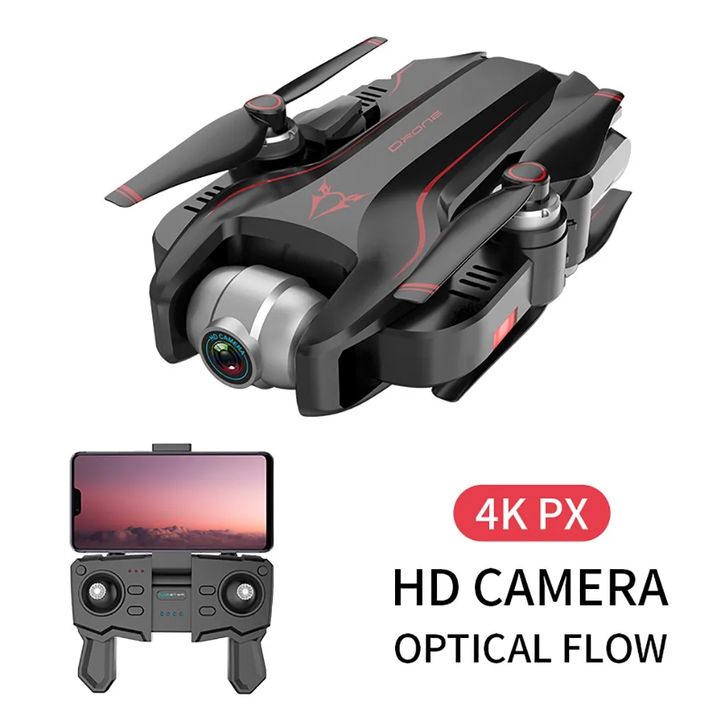 Дроны 2,4G 4K OpticalFlow следуя двойной траектории полета FPV RC Дрон 4 канала 4K HD видео запись