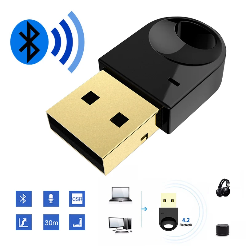 Bluetooth передатчик беспроводной usb-адаптер Bluetooth 4,2 Bluetooth ключ Музыкальный звуковой приемник адаптер для компьютера ПК ноутбука