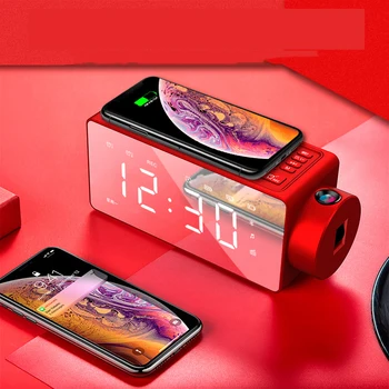 

Recording with Numbers Alarm Clock Projection Clock Bluetooth Loudspeaker Box Bedside Bedroom Mute Desk Clock