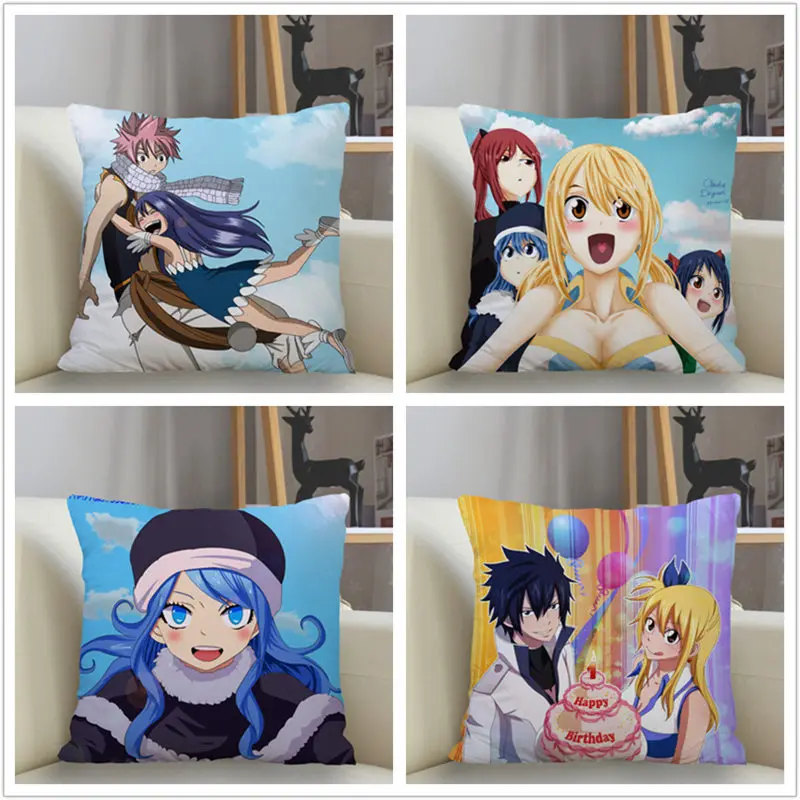 

Musife Custom Japanese anime Fairy Tail Pillowcase Sofa Decorative Cushion Cover Pillowcase Home Decor Drop Shipping Wholesale