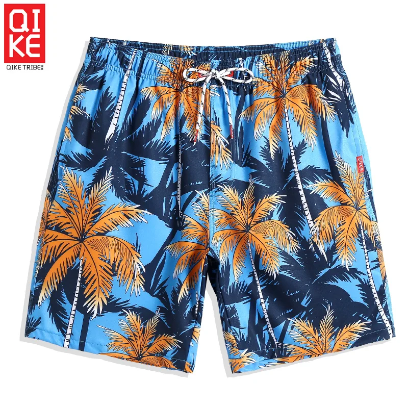 QIKE Men's swimming trunks Solid Black Hawaiian bermudas quick dry surfing liner joggers briefs swimsuit beach shorts mesh | Спорт и