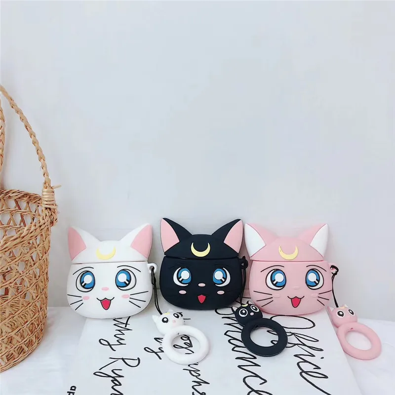 

Cute Cartoon Headphone Case For Airpods 2 Case Silicone Cat Earphone Cover For Apple Air Pods Cases For Earpods Accessories