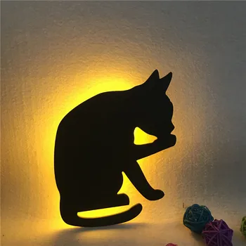 

LED Warm White Night Light Home Corridor Balcony Baby Kids Cute Cat Sleep Lamp Rabbit / kitten / small animal Light
