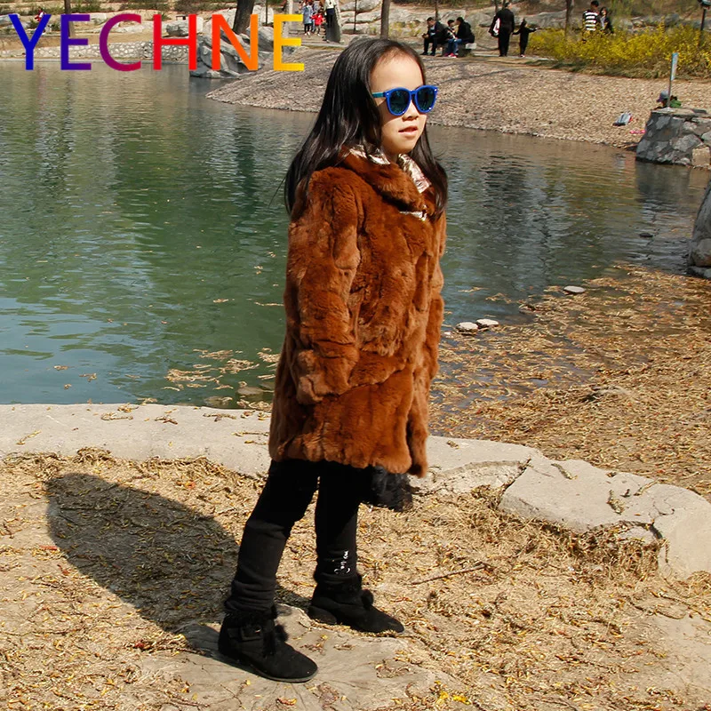 Шуба из натурального кроличьего меха для девочек новинка 2019 детская модная шуба