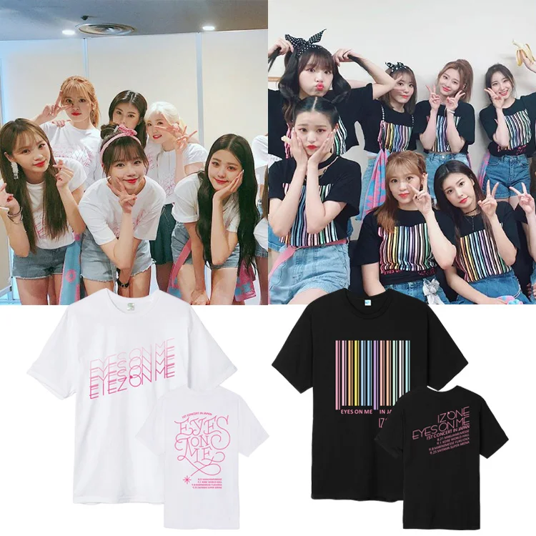 K Pop Izone T Shirt 1st Eyes On Me Concerts Shirt Tops Unisex Casual Crew Neck Tee T Shirts Aliexpress