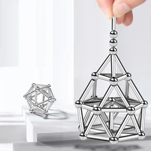 Decompression Magnetic Building Blocks Toy Magnetic Bead Magnetic StickDIY Magnetic Ball Building Game Holiday Children's Gift