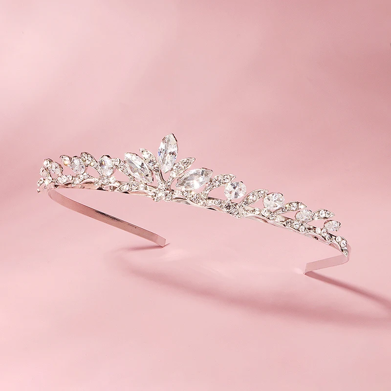 QYY Fashion Bridal Wedding Hair Jewelry Silver Color Crystal Crown and Tiara for Women Accessories Bride Headpiece Prom Gifts