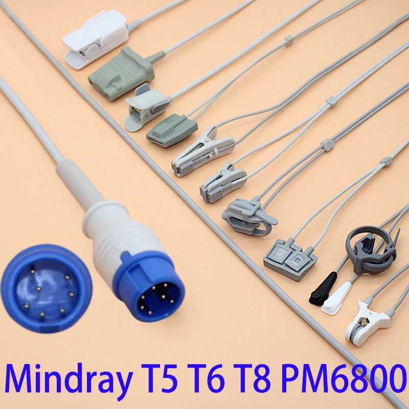 Совместимый кабель датчика 7pin Mindray T5 T6 T8 Spo2 для