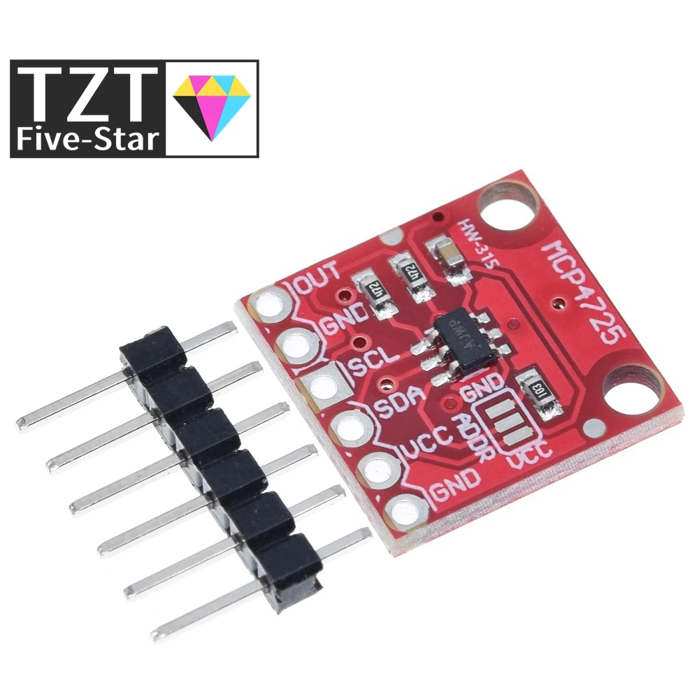 TZT MCP4725 12Bit I2C DAC Digital Converter Module To Analong EEPROM Development Board For Arduino 2.7V-5.5V | Электронные