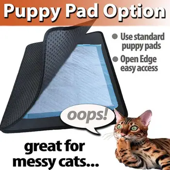 

EVA Black/Grey Double Cat Pad Waterproof Cat Litter Mat Filter Cat Litter Box Trapper Supplies Clean