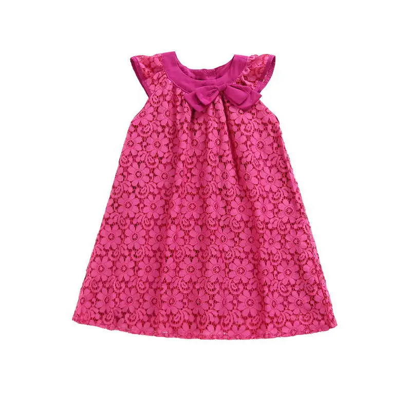

Girls Dress Summer Isn Europe And America Cross Border Children Lace Short Sleeve CHILDREN'S Dress a Generation of Fat